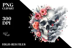 Skull Made of Flowers PNG Product Image 2