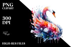 Abstract Vibrant Swan Watercolor Product Image 3