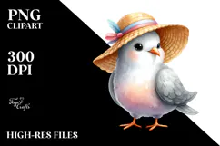 Funny Dove with Sun Hat | Sublimation | Clipart Product Image 2