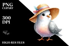 Funny Dove with Sun Hat | Sublimation | Clipart Product Image 1
