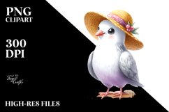 Funny Dove with Sun Hat | Sublimation | Clipart Product Image 3