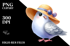 Funny Dove with Sun Hat | Sublimation | Clipart Product Image 2
