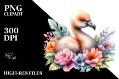 Funny Baby Flamingo Clipart | Sublimation Product Image 2