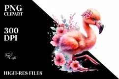 Funny Baby Flamingo Clipart | Sublimation Product Image 1