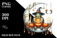 Watercollor Turtle Dressed for Halloween Product Image 2