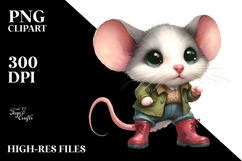 Expressive Mouse with Rain Boots Clipart Product Image 2