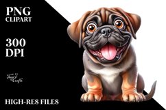 Crazy Watercolor Mastiff Clipart Product Image 1