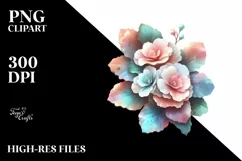 Shiny Begonia Material Watercolor Splash | Clipart Product Image 1