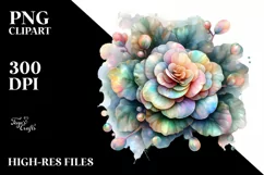 Shiny Begonia Material Watercolor Splash | Clipart Product Image 1