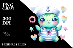 Cute Turtle Sailor Suit Clipart Product Image 2