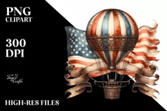 Vintage Rusted Hot Air Balloon with USA Flag Product Image 3