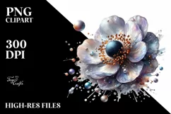 Shiny Anemone Made of Material | Sublimation Clipart Product Image 3