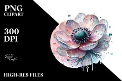 Shiny Anemone Made of Material | Sublimation Clipart Product Image 1