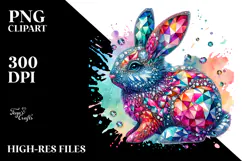 Colorful Bunny Made of Diamonds Title Product Image 2