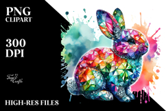 Colorful Bunny Made of Diamonds Title Product Image 2
