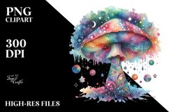 Colorful Watercolor Magical Mushrooms | Clipart Product Image 3