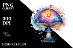 Colorful Watercolor Magical Mushrooms | Clipart Product Image 3