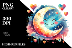Colorful Digital Moon PNG Product Image 2