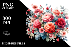 Colorfull Red Roses White Background Product Image 2