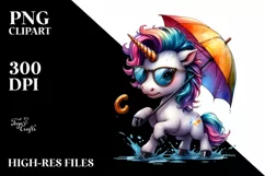 Playing Baby Unicorn PNG Product Image 3