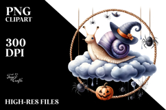 Halloween Snail Sitting on Cloud PNG Product Image 2