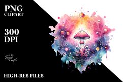 Magical Celestial Mushroom | Sublimation Clipart Product Image 1