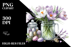 Watercolor Crocus Jar | Sublimation | Clipart Product Image 2