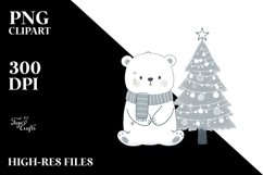Winter Polar Bear Christmas Tree PNG Product Image 1