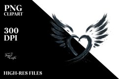 Brush Heart Wings PNG Product Image 2