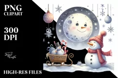 Whimsical Snowman with Snowflakes PNG Product Image 1