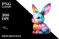Colorful Pastel Bunny in , Transparent PNG Product Image 2
