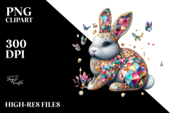 Colorful Bunny Made of Diamonds, Transparent PNG Product Image 2
