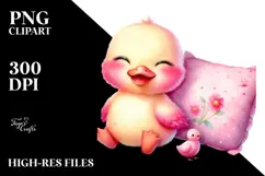 Pink-ish Baby Duck, PNG Product Image 2