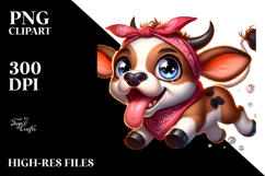 Ridiculously Cute Baby Calf with Bandana PNG Product Image 2