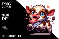 Ridiculously Cute Baby Calf with Bandana PNG Product Image 2