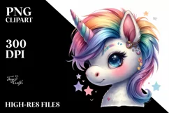 Baby Unicorn with Cool Haircut on Moon Product Image 1