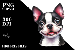 Happy Cute Boston Terrier PNG Product Image 2