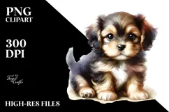 Digital Baby Puppy Sleeping on Flower, Transparent PNG Product Image 2