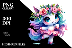 Watercolor Dancing Unicorn PNG Product Image 2