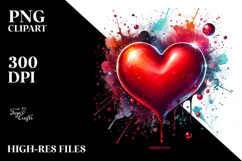 Red Glossy Heart, Transparent PNG Product Image 2