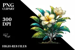 Stained Gardenia Shiny Watercolor Splash | Clipart Product Image 1