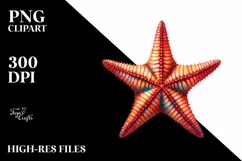 Colorful Whimsical Sea Star Sticker Clipart Product Image 3