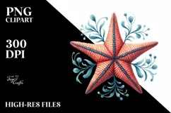 Colorful Whimsical Sea Star Sticker Clipart Product Image 1