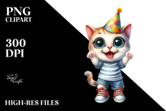 Expressive Watercolor Cat Party Hat Product Image 2