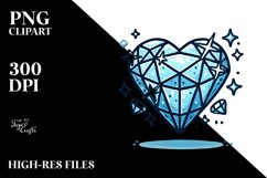 Simple Cartoon Heart Diamond PNG Product Image 2
