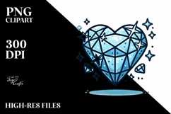 Simple Cartoon Heart Diamond PNG Product Image 2