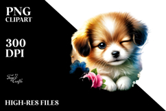 Colorful Winking Puppy Art Product Image 2