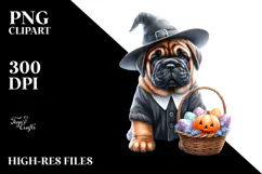 Baby Bullmastiff with Easter Basket PNG Product Image 2