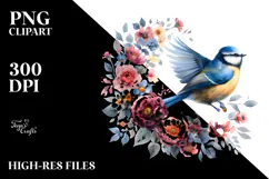 Bird with Floral Details PNG Product Image 2