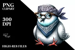 Funny Dove Bandana Fancy es | Sublimation Product Image 3